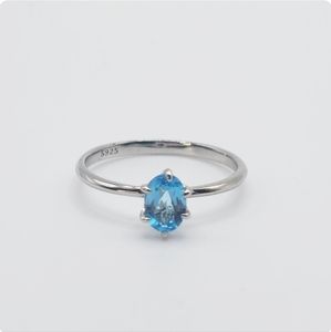 Genuine Blue Topaz 925 Silver Ring Boutique BNWT